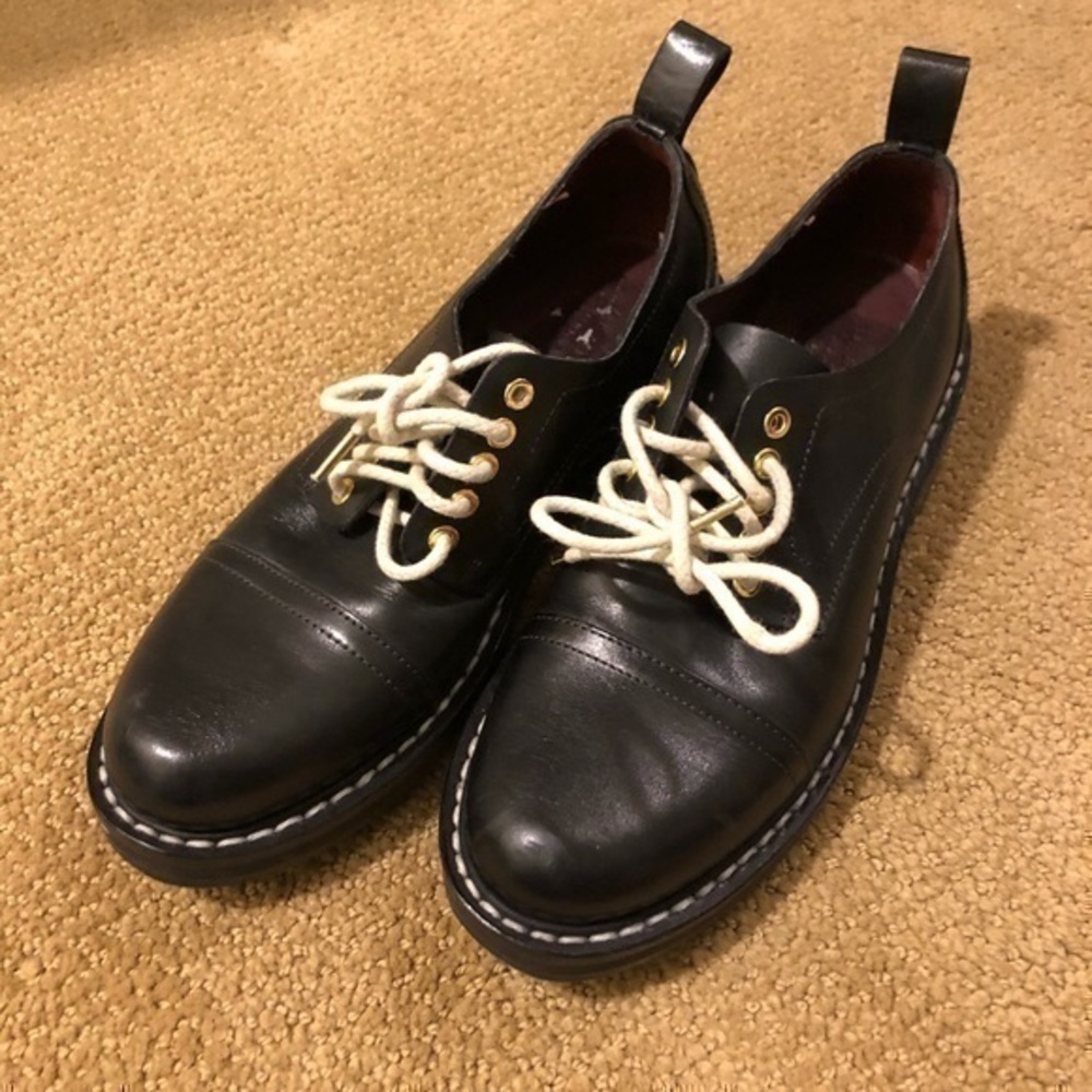 RAG &BONE BLACK LEATHER LOAFERS$550 Women Size: 35